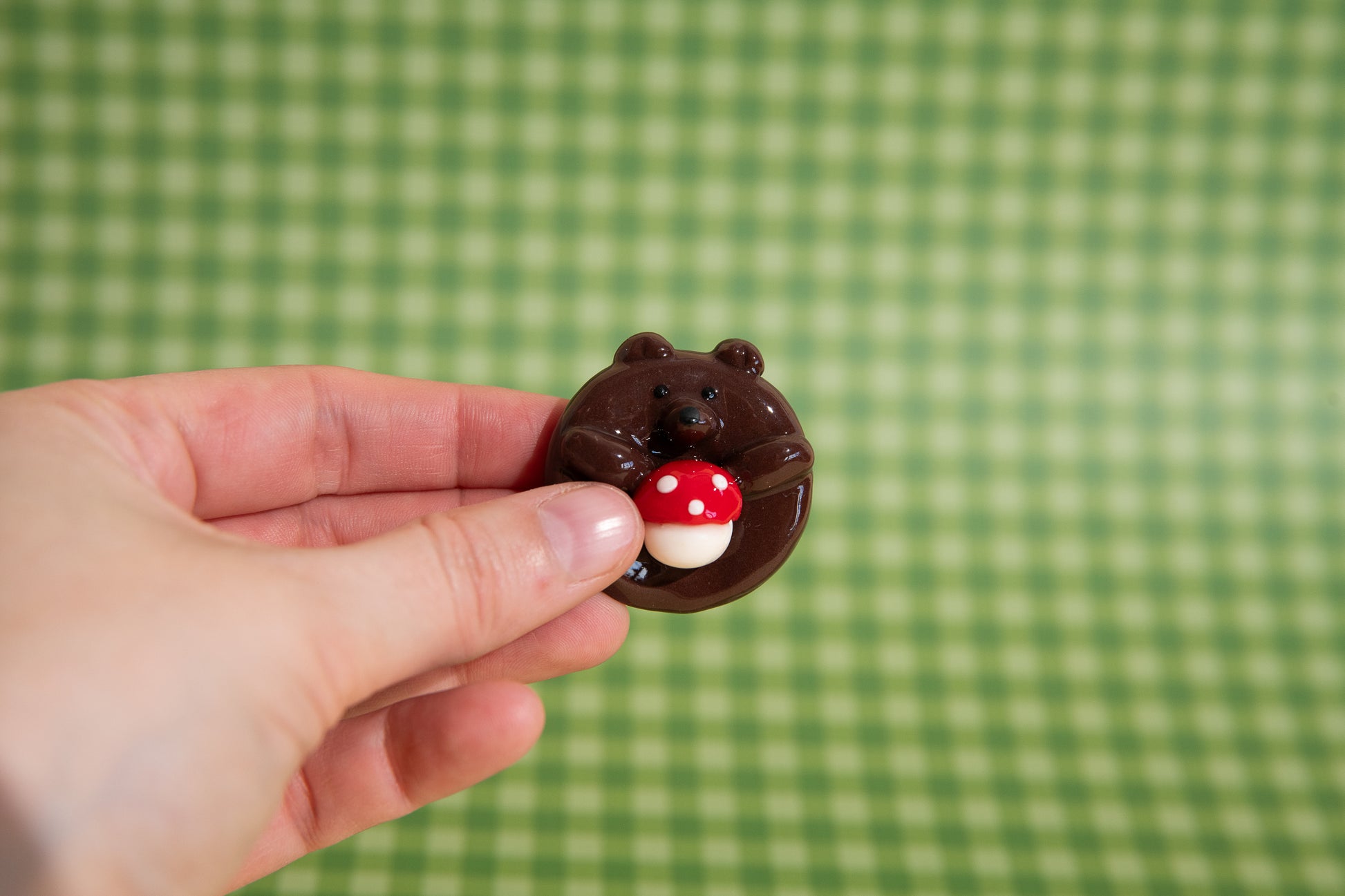 Handgemachter Bär Fidget Toy Sorgenstein aus Polymer Clay für Stressabbau und Achtsamkeit