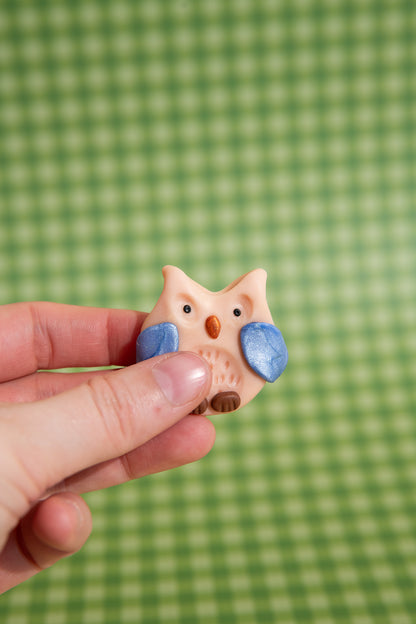 Süße Eule Fidget Toy Sorgenstein aus Polymer Clay für emotionale Balance und Fokus