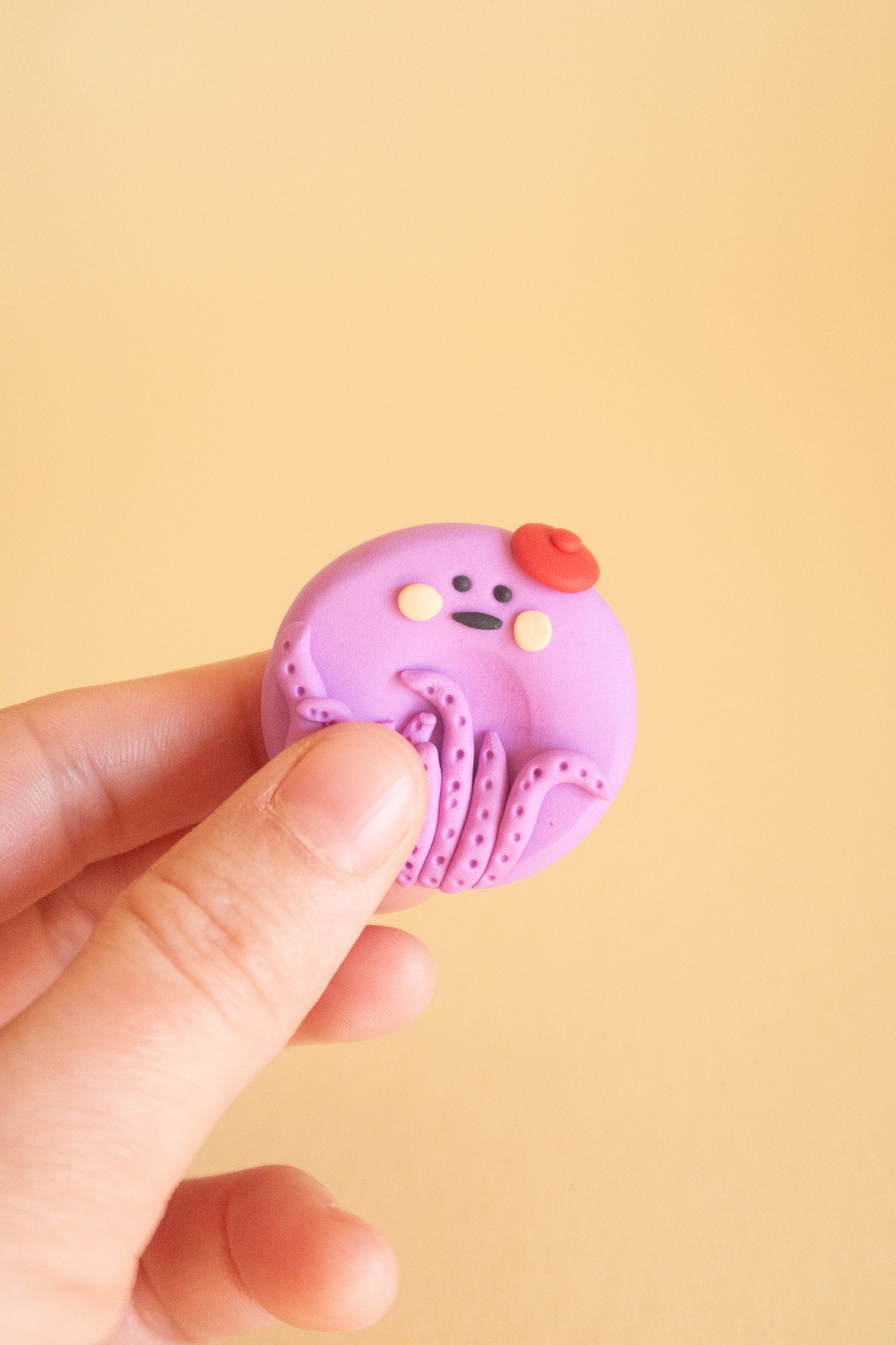 Niedlicher Oktopus Fidget Toy Sorgenstein aus Polymer Clay für Entspannung und Stressabbau